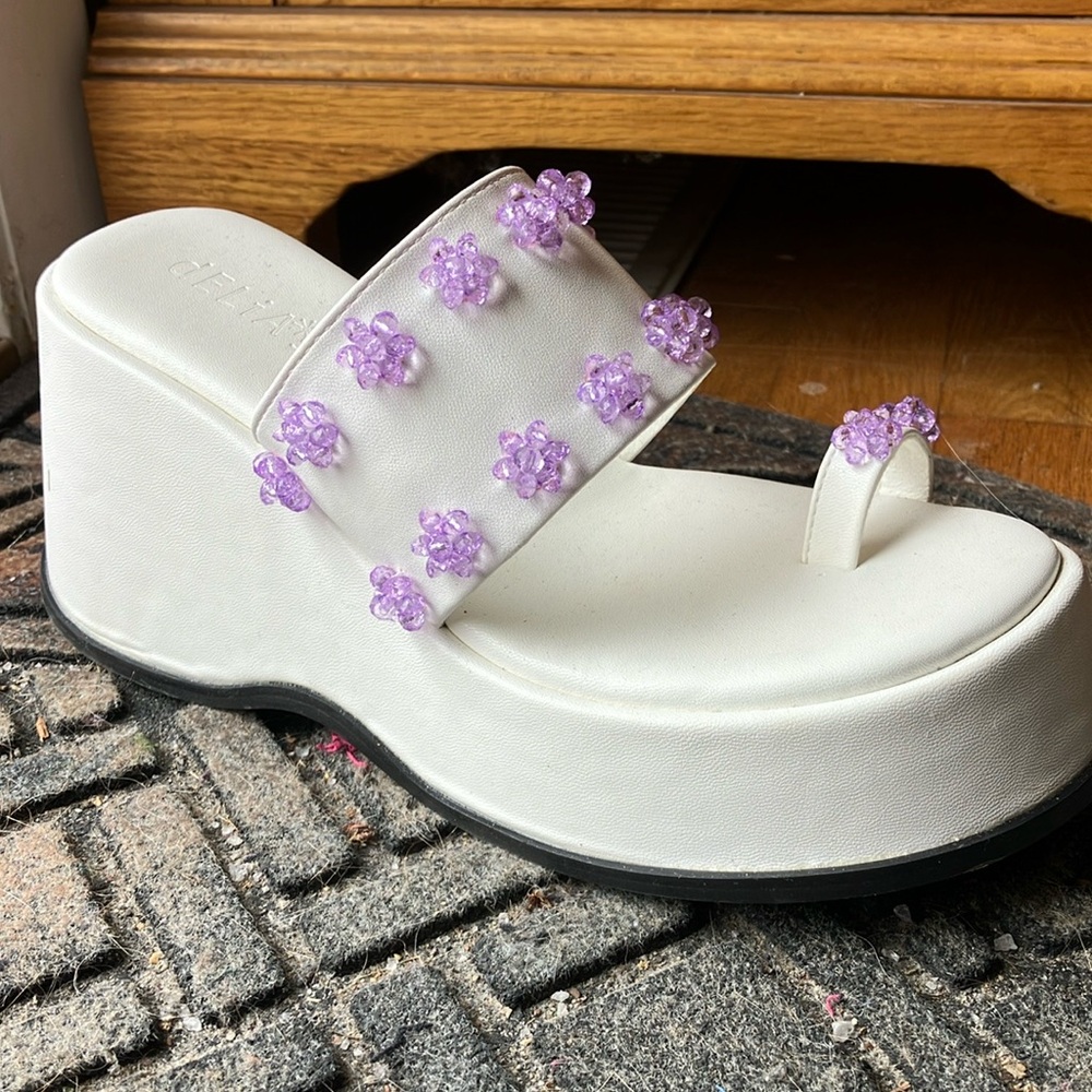 dELiA*s White and Purple Women's Platform Sandals DollsKill 7 - Picture 9 of 10